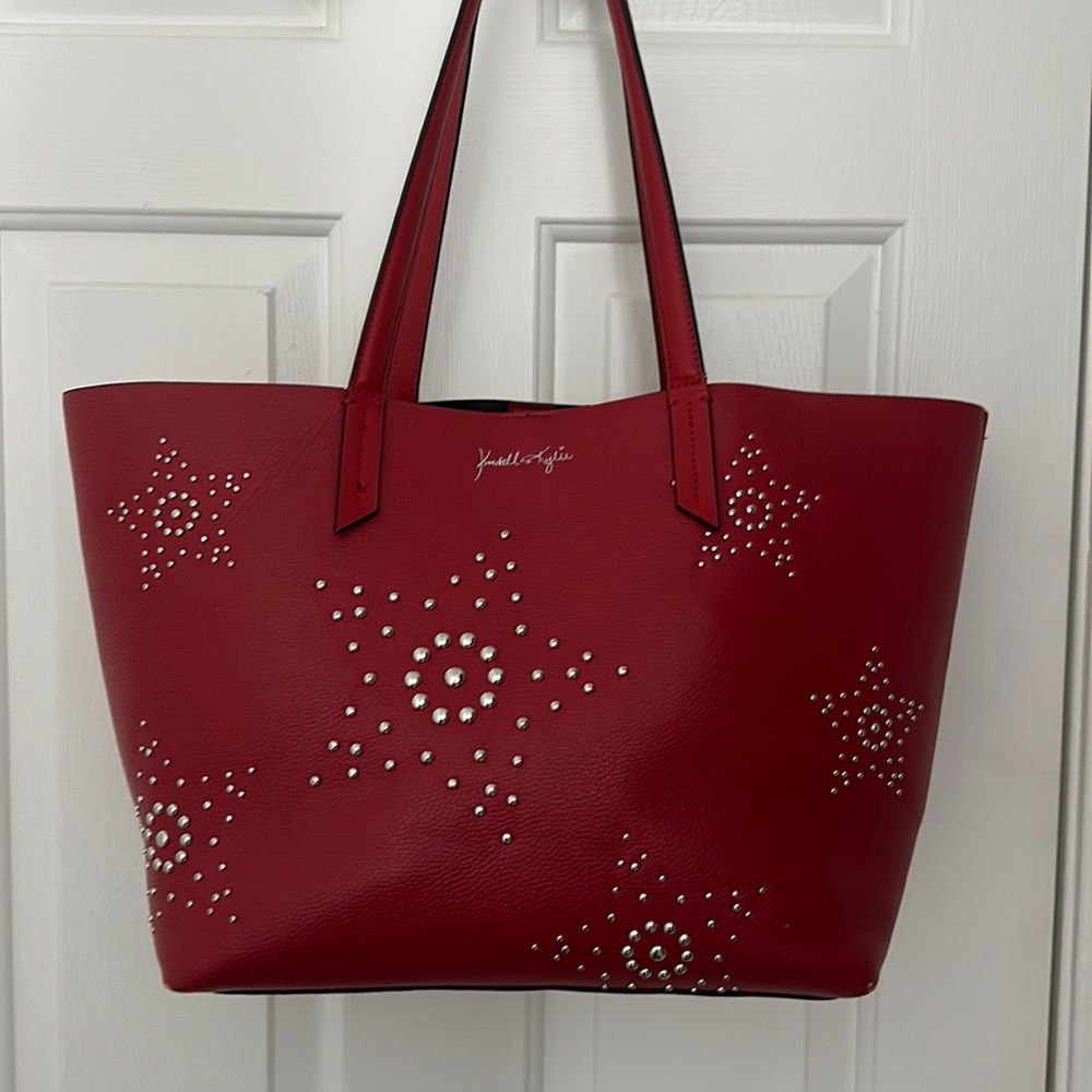 Kendall & Kylie large faux leather tote bag.